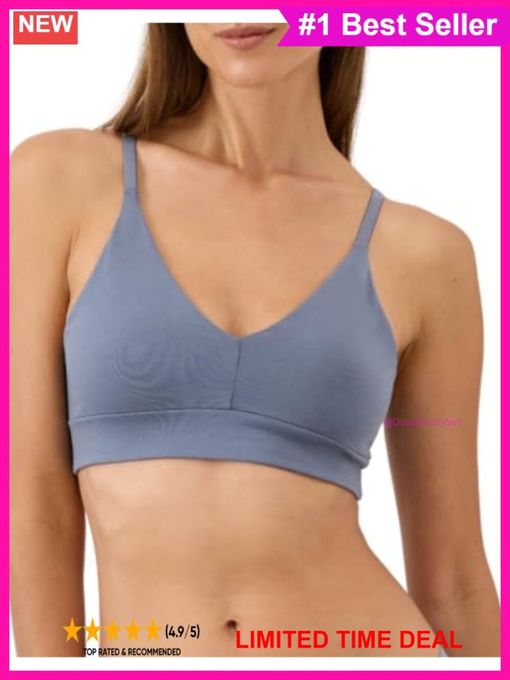 Organic Cotton T-Shirt Bralette Wireless Light Support